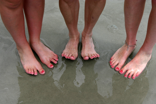 Montage of Feet on the Beach