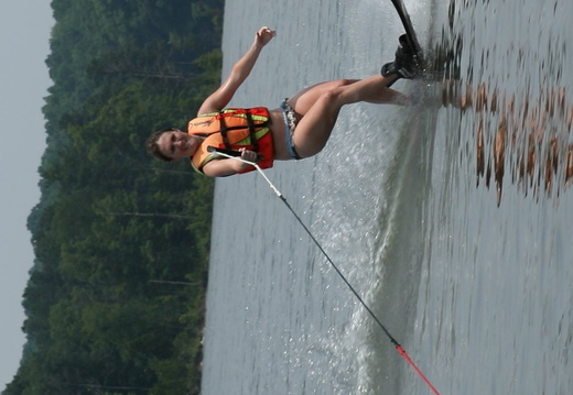Chrissy water skiing