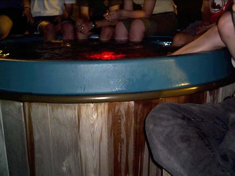 feet in hot tub